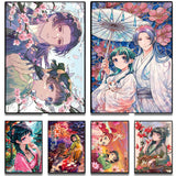 Japanese manga art poster canvas print featuring Maomao and Jinshi from The Apothecary Diaries