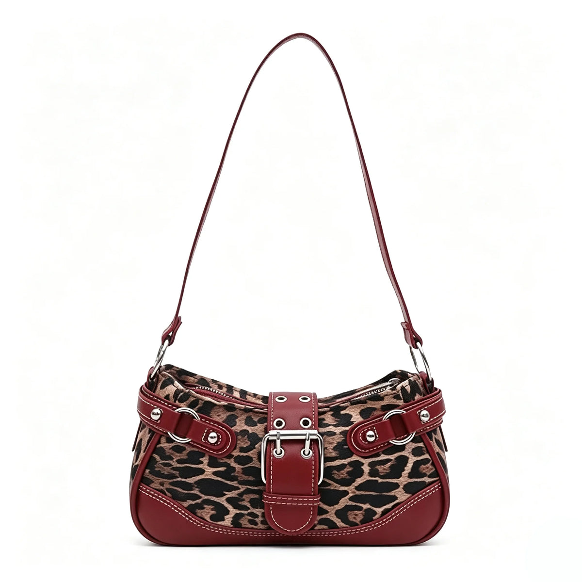Leopard print PU leather hobo shoulder bag for women by HSF Marketplace
