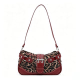 Leopard print PU leather hobo shoulder bag for women by HSF Marketplace