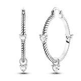 Hypoallergenic CZ zircon hoop earrings in 925 sterling silver by HSF Marketplace