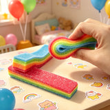 Squishy Rainbow Strip Stress Ball Squeeze Toys Soft Rainbow Sour Candy Stretchable Fidget Toy Stress Relief  Decompression Toy