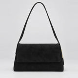 Vintage faux suede shoulder bag for women with a soft, structured design in luxury-quality style