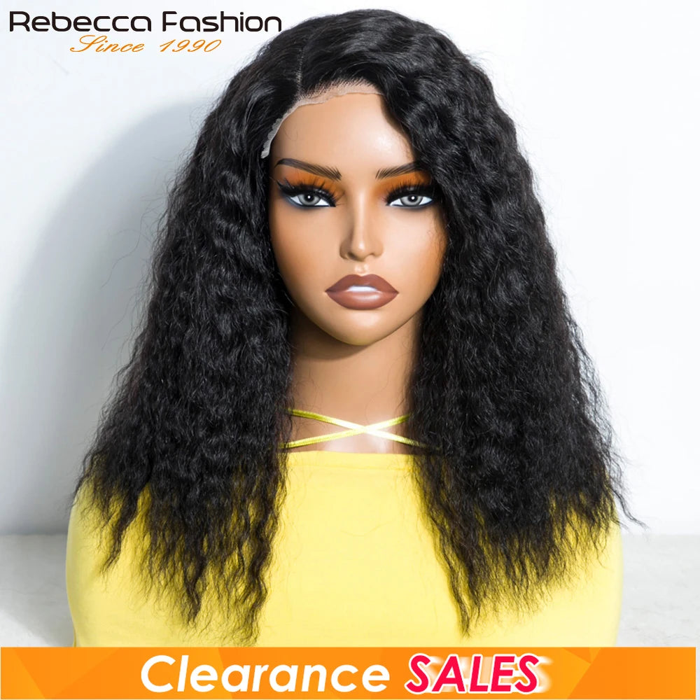 Natural black 14-inch kinky straight bob wig with side part, reddish brown color, glueless human hair wig with natural hairline.