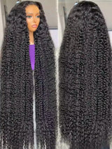 40 Inch 13X4 13x6 Deep Wave HD Transparent Lace Frontal Wigs Water Wave 250% Density Lace Front Wig Brazilian Pre Plucked With Baby Hair  Wig Natural Black Color Human Hair Wigs For Women