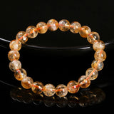 JD 2A Natural Golden Quartz Beaded Bracelets Women Charm Reiki Healing Yellow Crystal Handamde Stretch Bracelet Handstring Gift