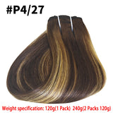 Natural black 100% human hair clip-in extensions, 8-piece 120g full-head set by HSF Marketplace