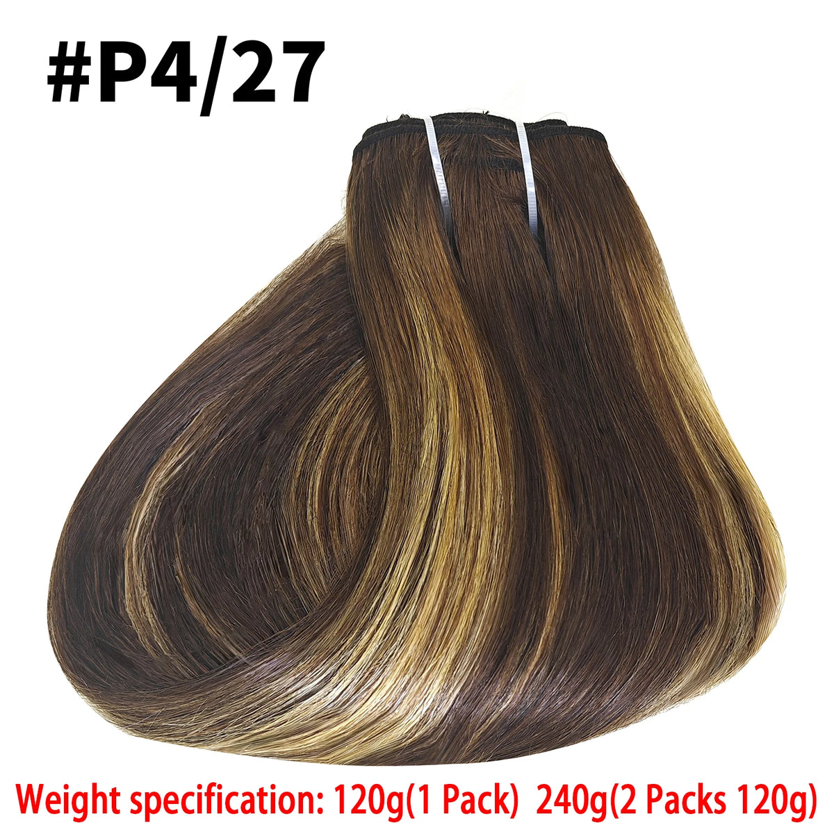 Natural black 100% human hair clip-in extensions, 8-piece 120g full-head set by HSF Marketplace