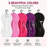 1/3/5pcs Premium Wig Storage Bags with Sturdy Metal Hangers - Black Transparent Design for Multiple Wigs & Hair Extensions