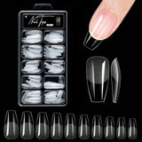 HSF Marketplace short almond soft gel nail tips, full cover false nails for acrylic and press-on manicures