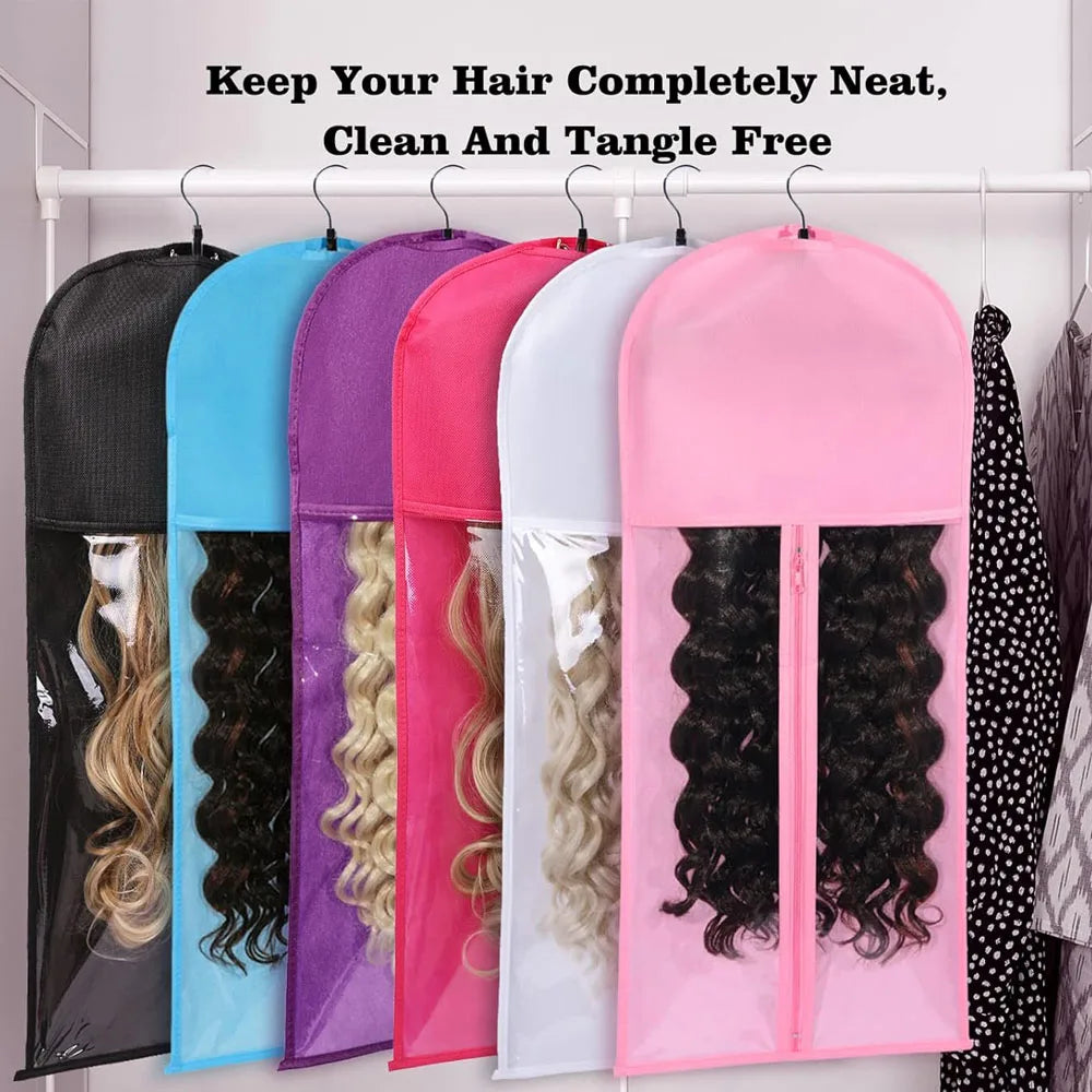 Wig Bag With Hanger Wig Storage Bags Pack Holder For Virgin Hair Weft Clip In Hair Extension