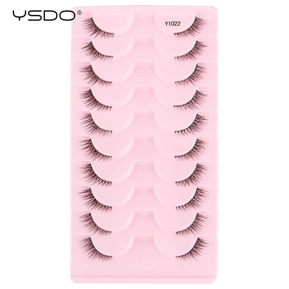 Natural half false eyelashes, 5 or 10 pairs, for an effortless beauty look