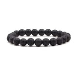 1pc Vintage Beaded Bracelet Natural Stone Lava Stone Tiger Eye Stone Beaded Bracelet