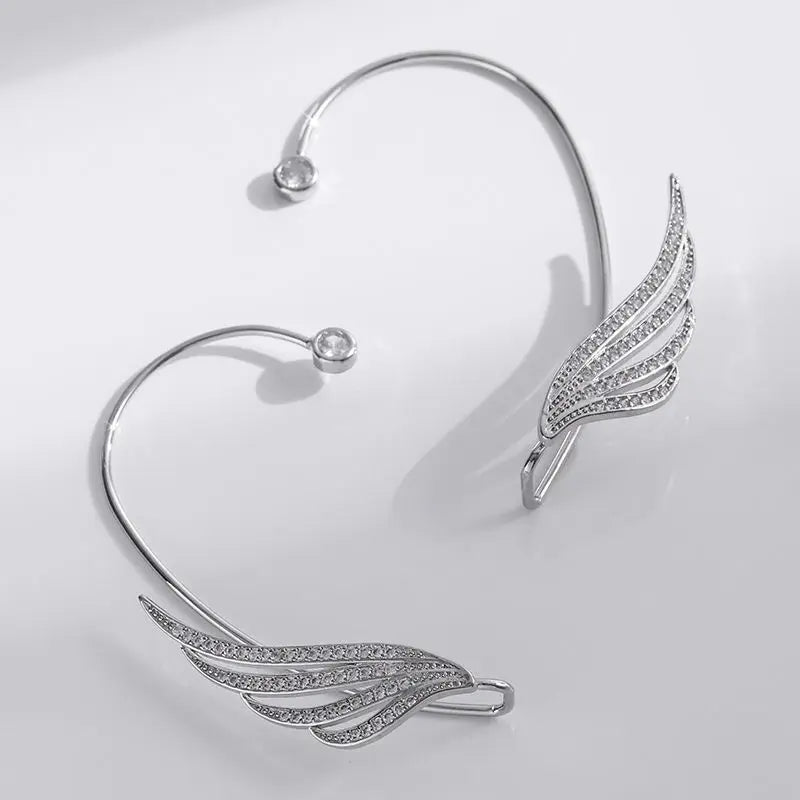 Luxury crystal tassel clip earrings for women, sparkling design by HSF Marketplace
