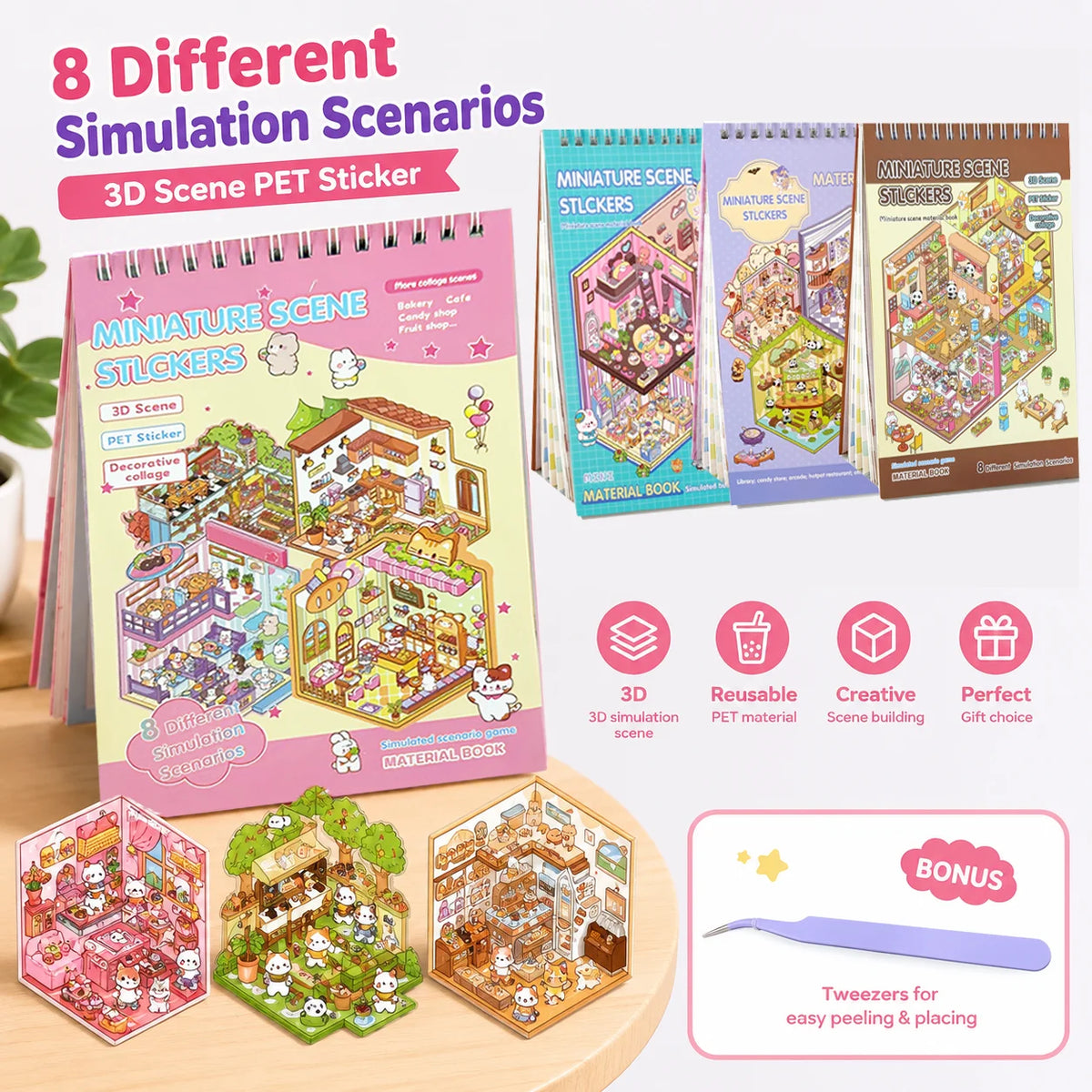 3D scenes sticker book for creative kids room decoration by HSF Marketplace