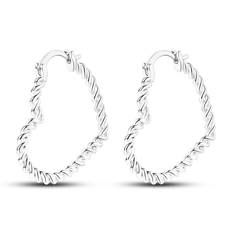 Hypoallergenic CZ zircon hoop earrings in 925 sterling silver by HSF Marketplace