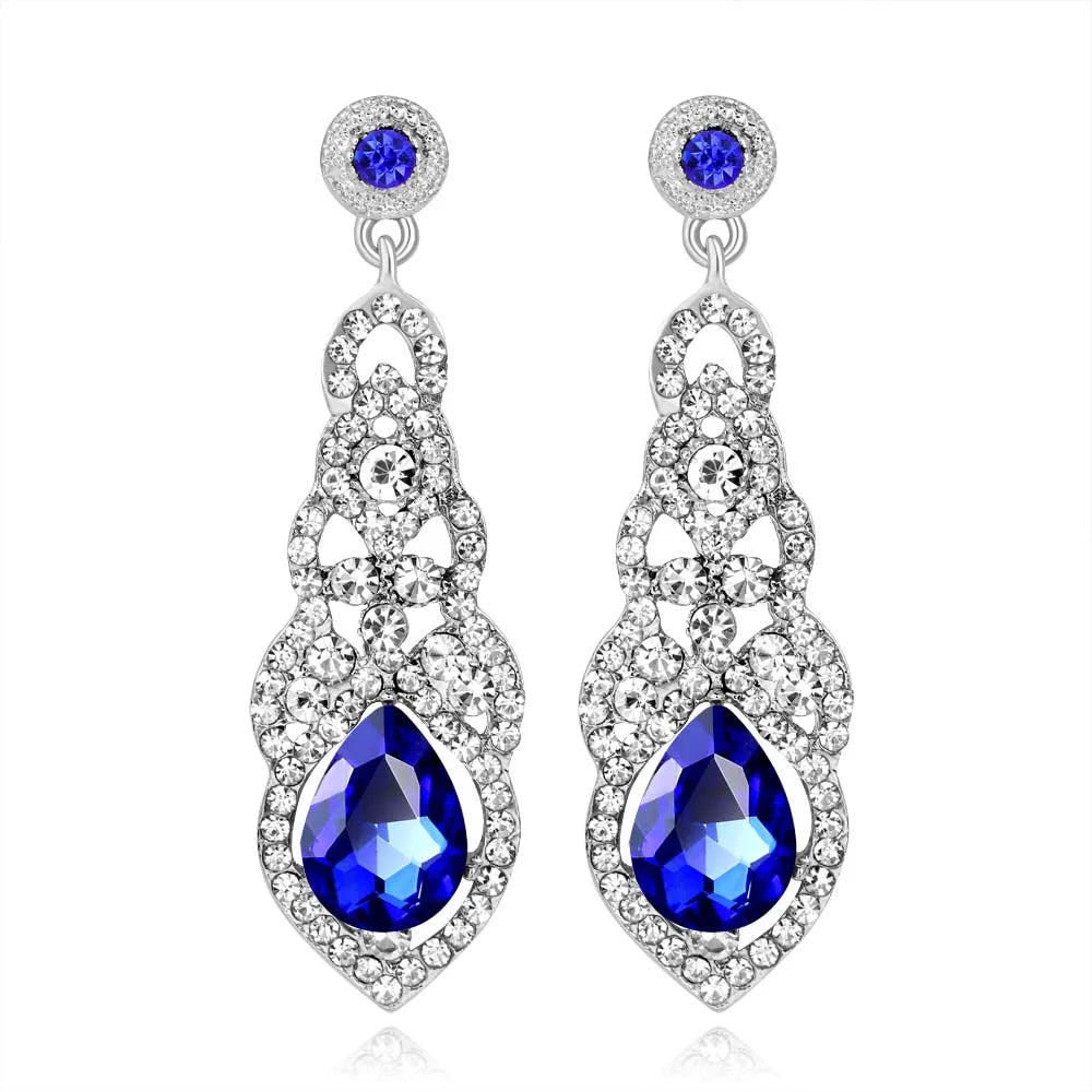 Champagne crystal drop earrings by HSF Marketplace for elegant wedding looks