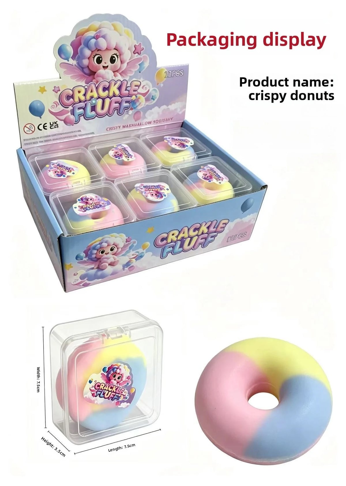 Bestseller Crunchy Chocolate Squishy Toy, Donut Macaron Handmade Ball Crispy Squeeze Stress Relief Fidget Toy