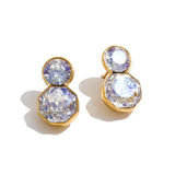 Stainless steel K9 crystal stud earrings for women, showcasing a versatile elegant jewelry design