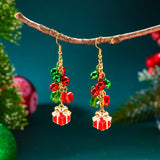 Christmas asymmetrical dangle earrings for women by HSF Marketplace, featuring festive holiday designs