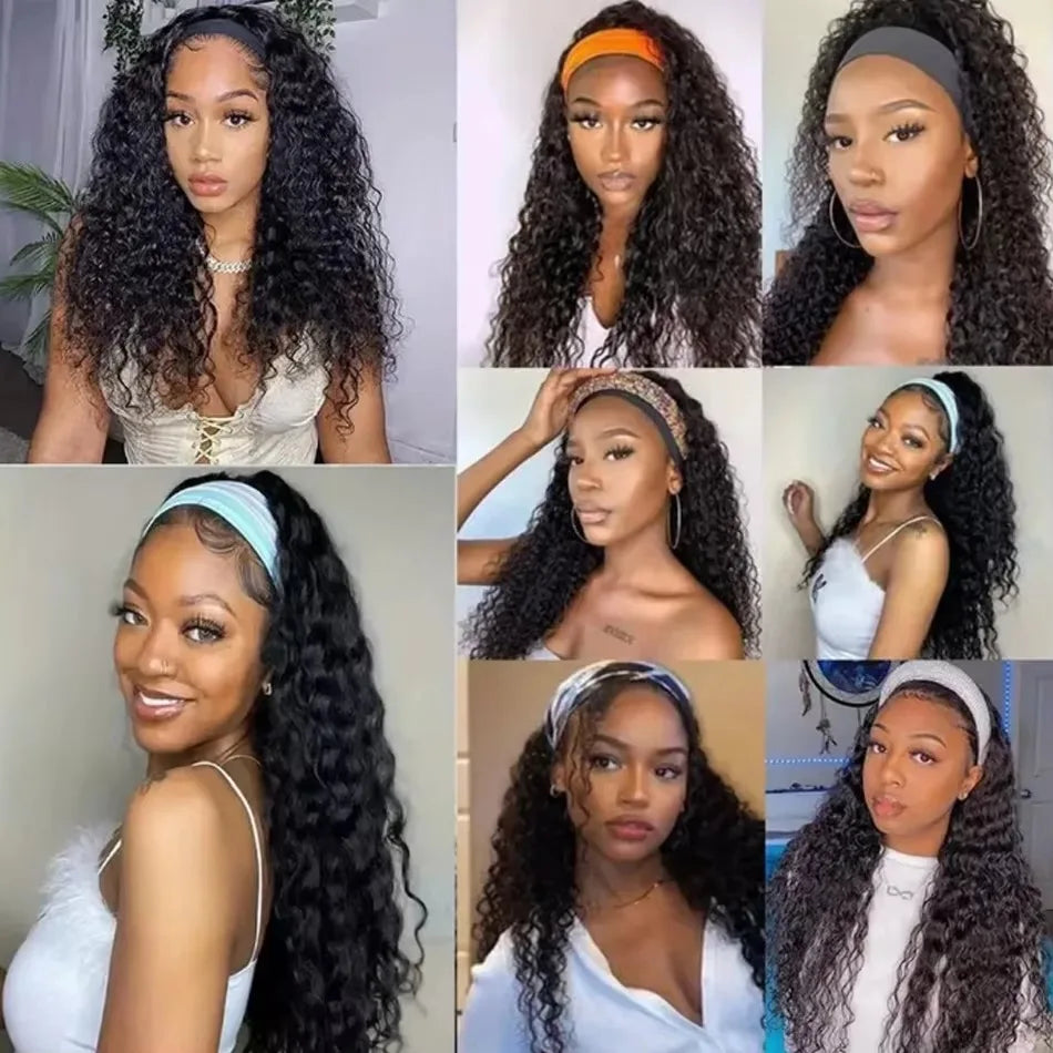Frizira kinky curly headband human hair wig for Black women, ready-to-wear natural Indian hair wig