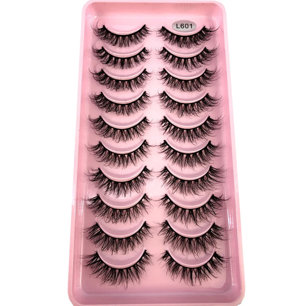 HSF Marketplace 3D faux mink hair false eyelashes, 10 pairs of fluffy lashes in assorted styles