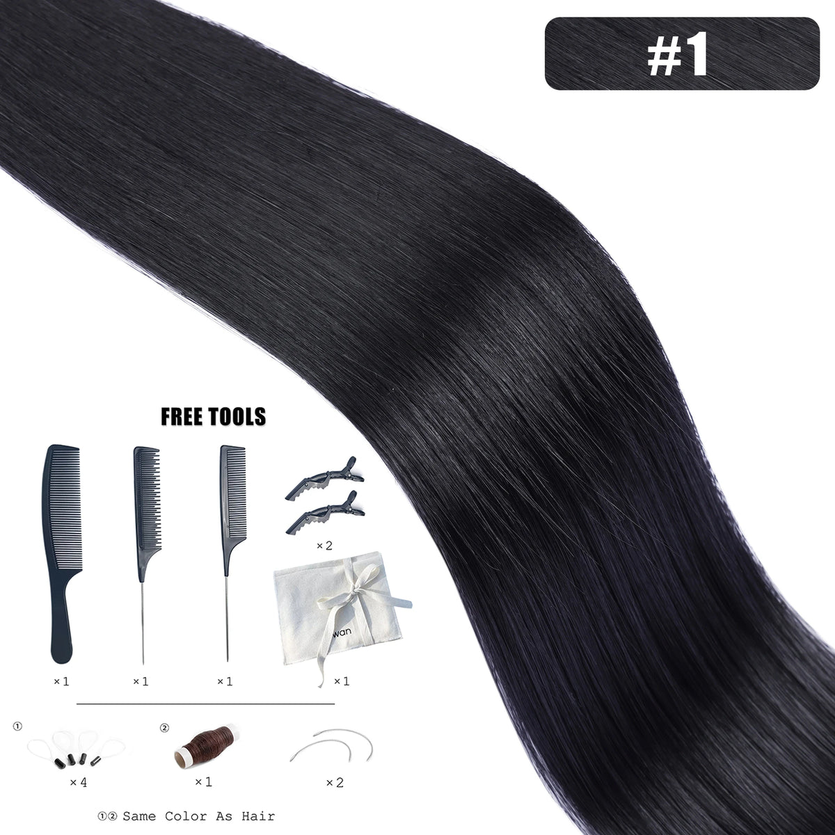 Kiikiigirl PU clip-in hair extensions, 100% Remy human hair seamless weft for women