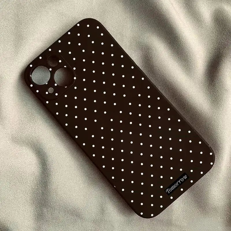 Stylish Polka Dot Phone Case for iPhone Models 11 to 18
