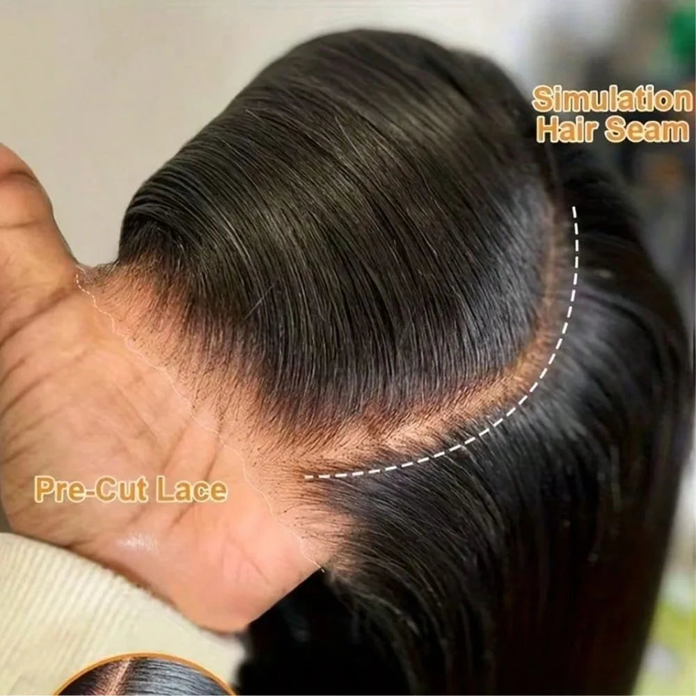 40 Inch Bone Straight Human Hair Wig 13x4 13x6 HD Transparent Lace Wigs Brazilian Full Lace Frontal Wig For Women200% Density