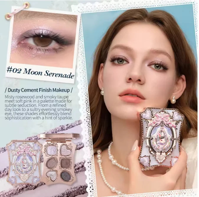 Flower Knows Sweetie Bear Collection 6-color eyeshadow palette with matte and shimmer powder shades
