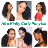 Afro kinky curly Brazilian Remy human hair drawstring ponytail clip-in extension by HSF Marketplace