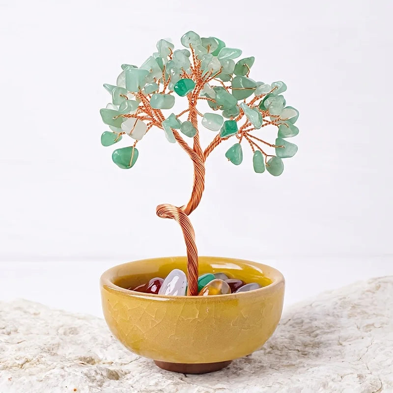 Natural Crystal Chips, Treasure Bowl, Teacup Base, Crystal Tree, Citrine, Wealth Tree, Home Decoration, Handicraft