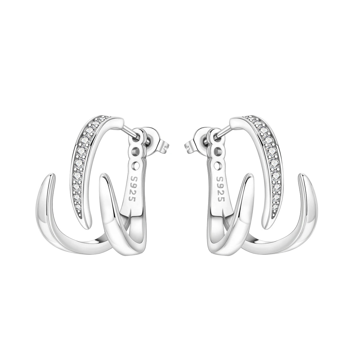 Orstarry S925 sterling silver 18k gold classic knot stud earrings for women, elegant jewelry pair