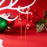 Moving Santa Claus tassel dangle earrings in red and white festive design by HSF Marketplace
