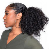 HSF Marketplace Afro curly wrap-around clip-in ponytail, Brazilian Remy human hair extension, 8–20 inches