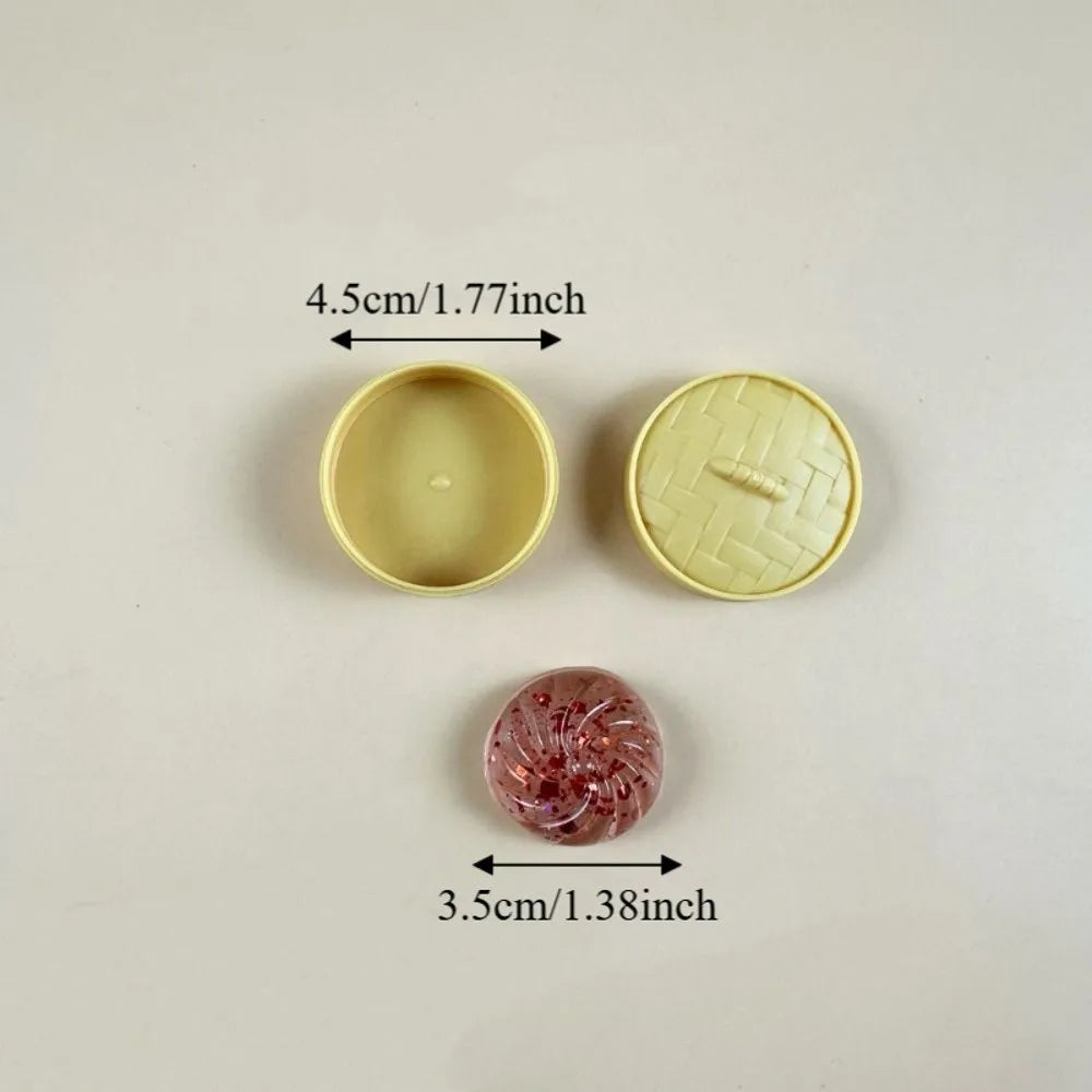 Soft Cute Mini Dumplings Squishy With Steamer Food Shape Squishy Crystal Bun Squeezable Pinch Fidget Sensory Toy Kids Toy
