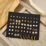 Trendy vintage gold stud earrings set for women by HSF Marketplace