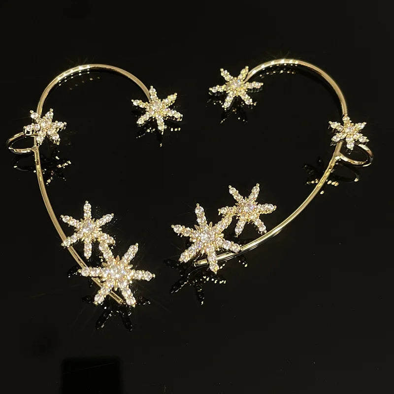 Luxury crystal tassel clip earrings for women, sparkling HSF Marketplace jewelry design