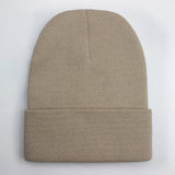 Women's HSF Marketplace soft knitted winter beanie in a solid color; unisex hat available in 24 colors