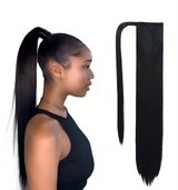 Drawstring Ponytail Extensions Human Hair for Women Long Straight  Natural Black Wrap Around Clip in Ponytail Hair Extension