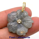 26mm Flower Shape Carved Natural Crystal Stones Amethyst Rose Quartz Tiger Eye Gemstone for Diy Necklace Pendant
