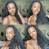 250 density water wave headband wig, full machine-made glueless human hair wig for Black women