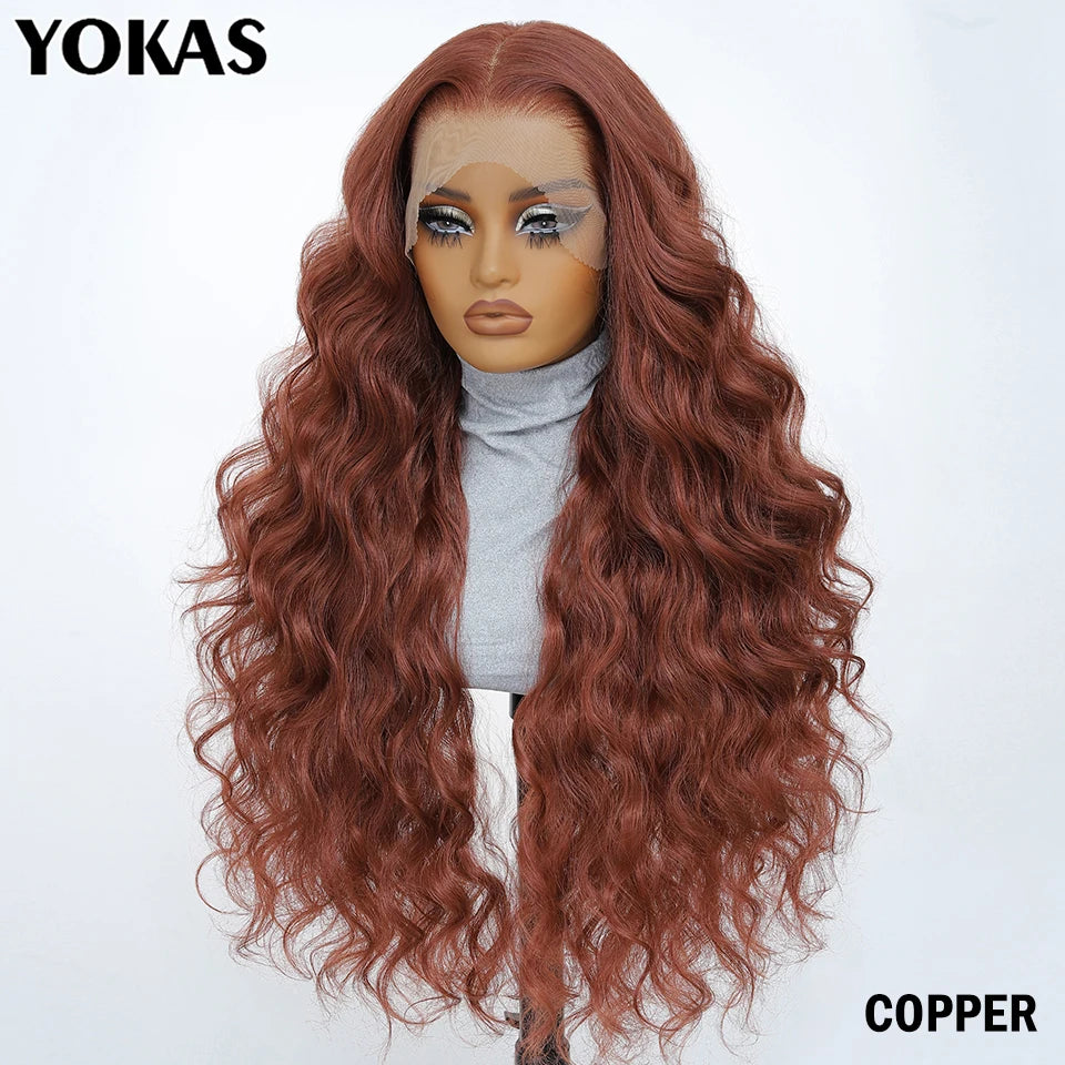 30 Inch Synthetic And Blend Lace Wigs For Women Body Wave Women Wigs 13x6 HD Lace Frontal Wigs With Baby Hair For African Female