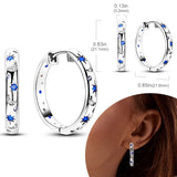 925 sterling silver hoop earrings with zirconia accents, hypoallergenic jewelry for women and girls