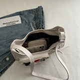 Y2k Harajuku transparent shoulder bag for women, Korean style crossbody handbag with preppy design and Japanese-inspired details.