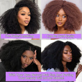 HSF Marketplace 12A 220% density curly human hair half wig in natural black with drawstring headband