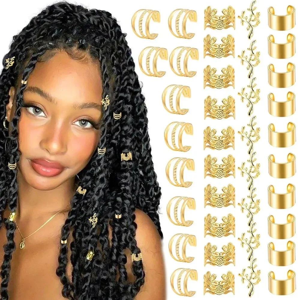 40-piece alloy dreadlock hair beads for braids and locs by HSF Marketplace