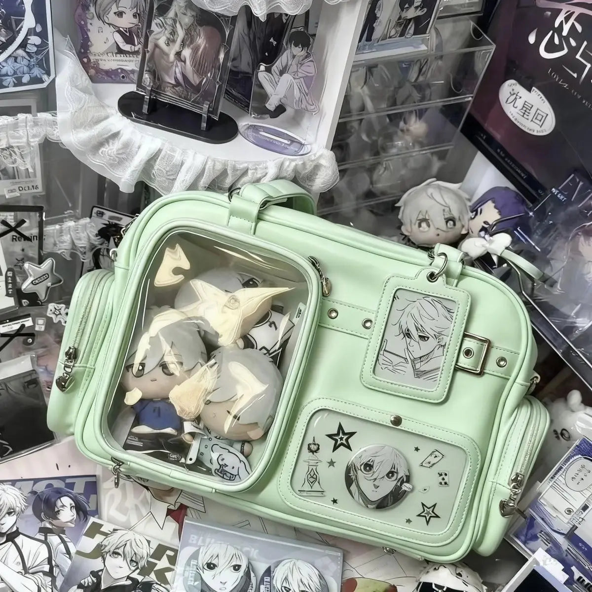 Harajuku Pin Doll 20cm display Ita bag by HSF Marketplace, large capacity PU leather shoulder bag with preppy style for women