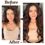 HSF Marketplace 24-inch #4 chocolate brown real human hair clip-in extensions, 8-piece set with clips