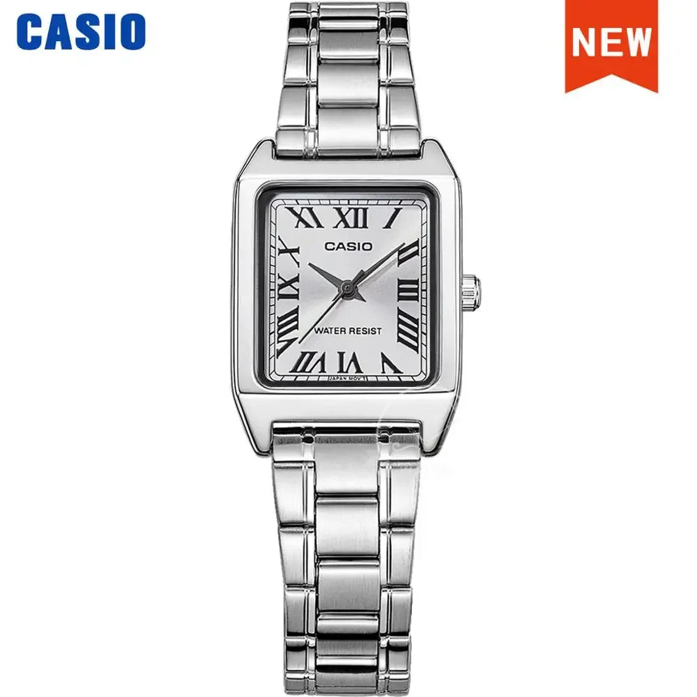 Casio Watch for Women Top Brand Luxury Set 30m Waterproof Quartz Ladies Watch Tonneau Shape Stainless Steel Reloj Mujer LTP-V007