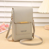 Holographic Crazy Bag by HSF Marketplace featuring a touch screen lock, crossbody strap, and space for phone and cards.